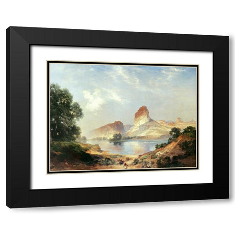 An Indian Paradise Black Modern Wood Framed Art Print with Double Matting by Moran, Thomas