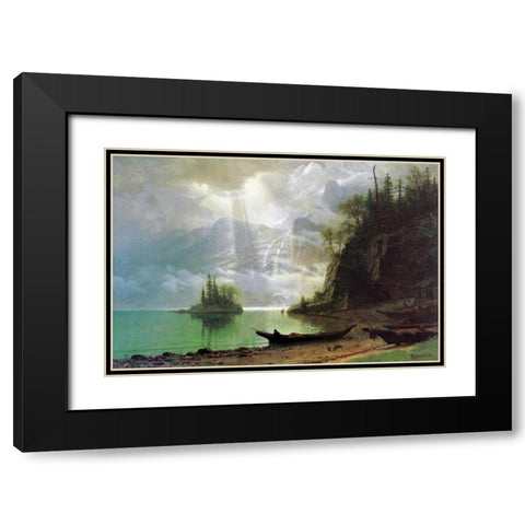 The Island Black Modern Wood Framed Art Print with Double Matting by Bierstadt, Albert