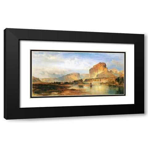 Cliffs of the Green River Black Modern Wood Framed Art Print with Double Matting by Moran, Thomas