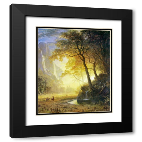 Hetch Hetchy Canyon Black Modern Wood Framed Art Print with Double Matting by Bierstadt, Albert