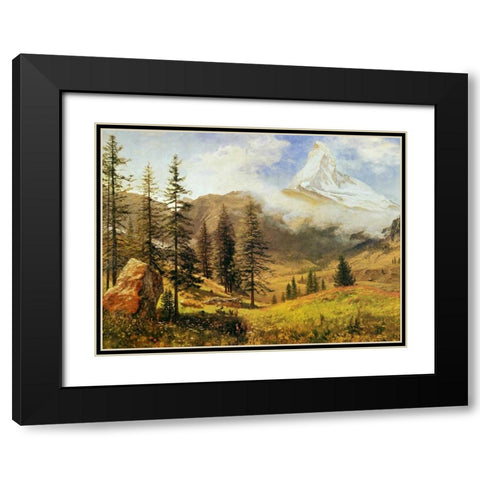 The Matterhorn Black Modern Wood Framed Art Print with Double Matting by Bierstadt, Albert