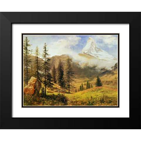 The Matterhorn Black Modern Wood Framed Art Print with Double Matting by Bierstadt, Albert