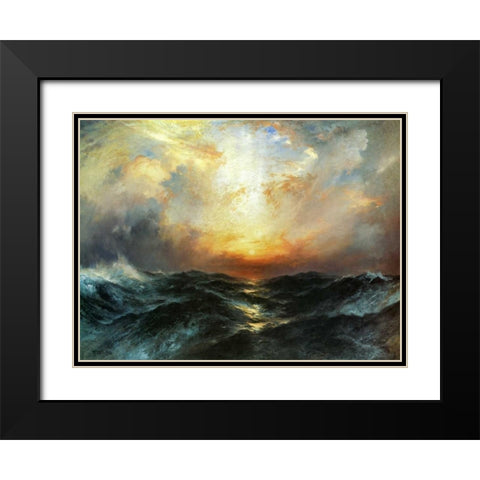 Seascape Black Modern Wood Framed Art Print with Double Matting by Moran, Thomas