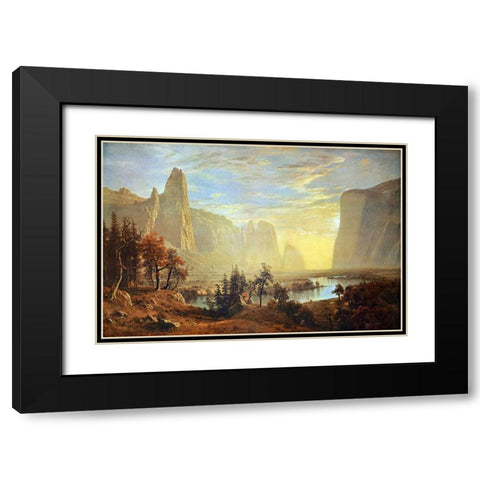 Yosemite Valley Black Modern Wood Framed Art Print with Double Matting by Bierstadt, Albert