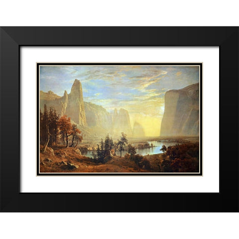 Yosemite Valley Black Modern Wood Framed Art Print with Double Matting by Bierstadt, Albert