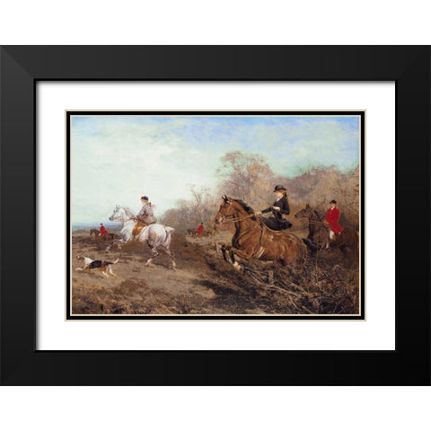 Out for a Scamper Black Modern Wood Framed Art Print with Double Matting by Hardy, Heywood