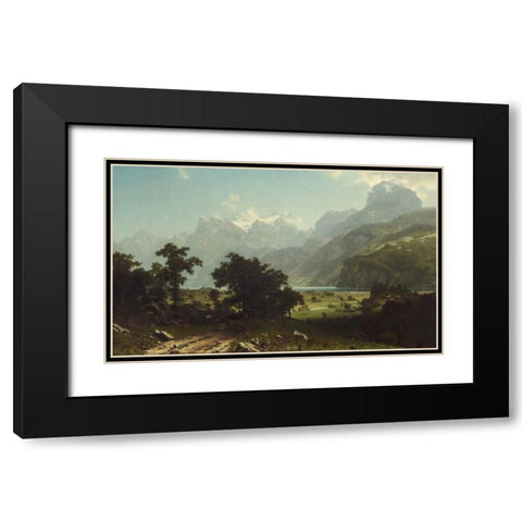 Lake Lucerne Black Modern Wood Framed Art Print with Double Matting by Bierstadt, Albert