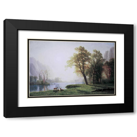 King River Canyon, California Black Modern Wood Framed Art Print with Double Matting by Bierstadt, Albert