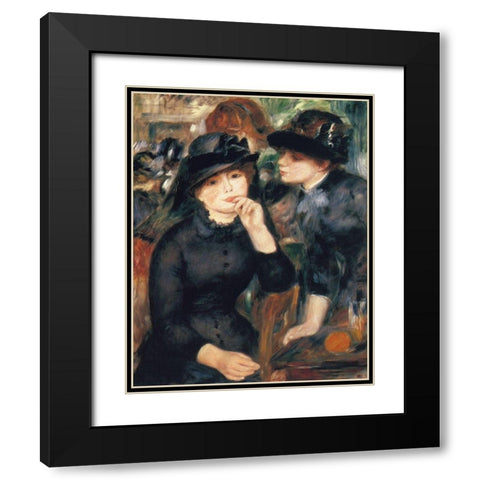 Girls In Black Black Modern Wood Framed Art Print with Double Matting by Renoir, Pierre-Auguste