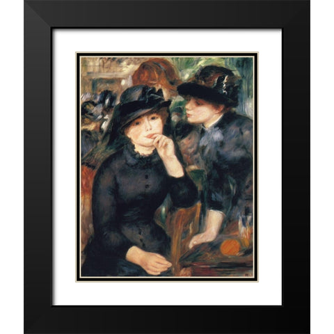 Girls In Black Black Modern Wood Framed Art Print with Double Matting by Renoir, Pierre-Auguste