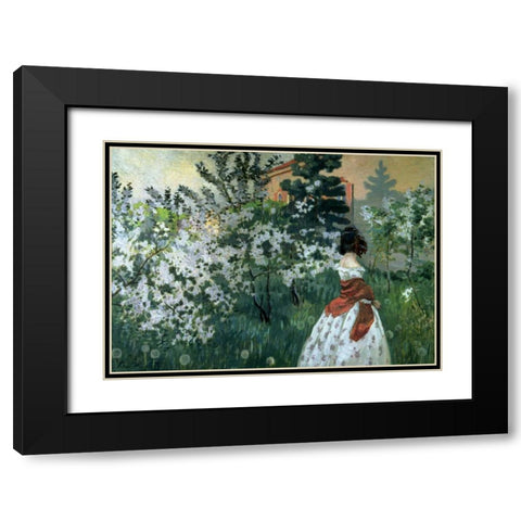 Spring Black Modern Wood Framed Art Print with Double Matting by Borisov-Musatov, Viktor E.