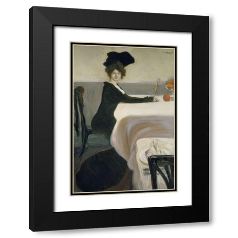 Le Souper Black Modern Wood Framed Art Print with Double Matting by Bakst, Leon