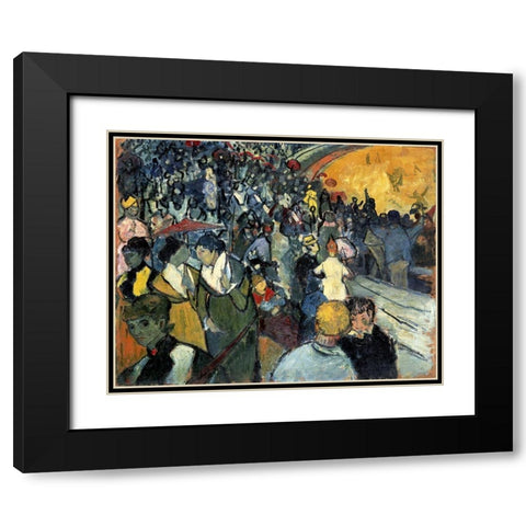 The Arena at Arles Black Modern Wood Framed Art Print with Double Matting by Van Gogh, Vincent