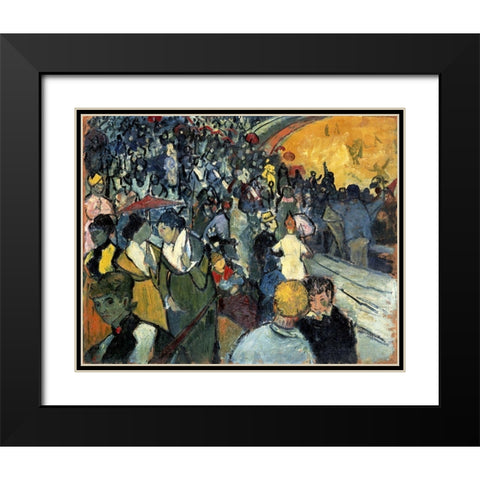The Arena at Arles Black Modern Wood Framed Art Print with Double Matting by Van Gogh, Vincent