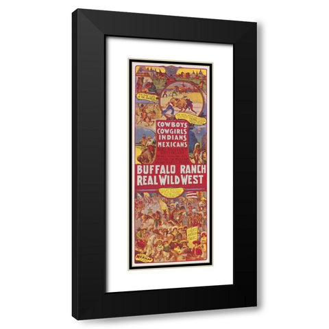 Cowboys, Cowgirls, Indians Black Modern Wood Framed Art Print with Double Matting by Anonymous