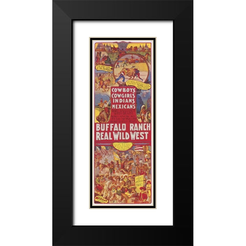 Cowboys, Cowgirls, Indians Black Modern Wood Framed Art Print with Double Matting by Anonymous