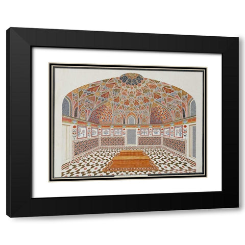 Interior of The Tomb of Etahmadowlah Black Modern Wood Framed Art Print with Double Matting by Agra School
