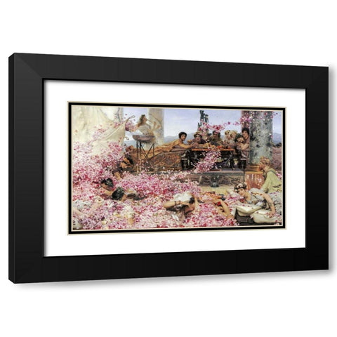 The Roses of Heliogabalus Black Modern Wood Framed Art Print with Double Matting by Alma-Tadema, Sir Lawrence