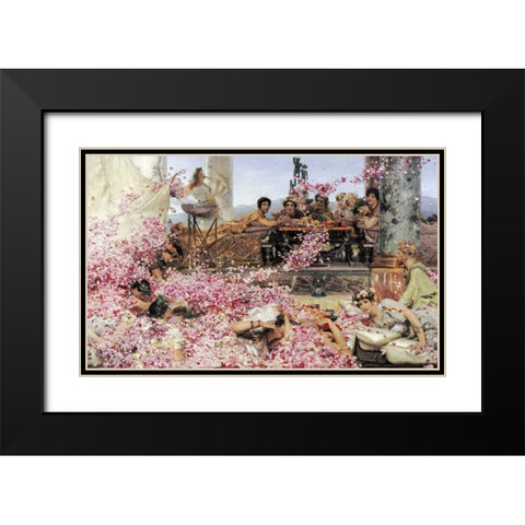 The Roses of Heliogabalus Black Modern Wood Framed Art Print with Double Matting by Alma-Tadema, Sir Lawrence
