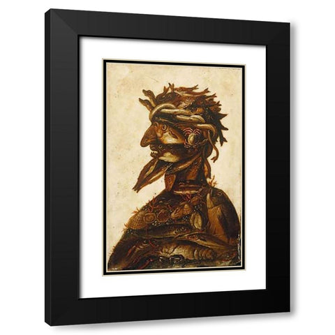 The Four Elements - Water Black Modern Wood Framed Art Print with Double Matting by Arcimboldo, Giuseppe