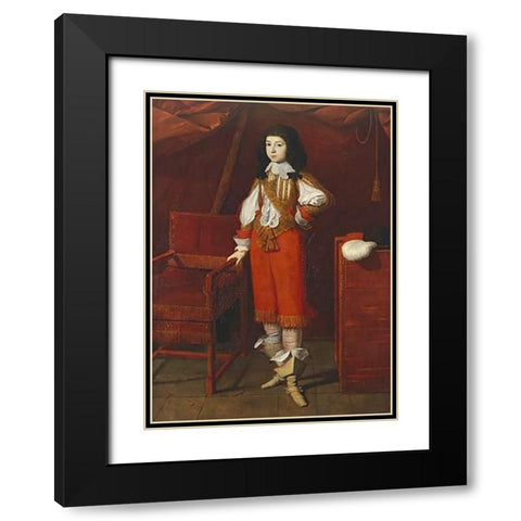 Portrait of a Young Man Wearing Red Black Modern Wood Framed Art Print with Double Matting by Bergamo Autour De, Ecole De