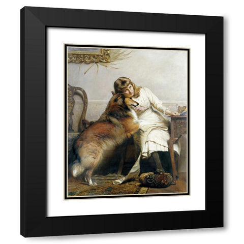 Sweethearts Black Modern Wood Framed Art Print with Double Matting by Barber, Charles Burton
