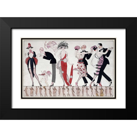 The Tango Black Modern Wood Framed Art Print with Double Matting by Barbier, Georges
