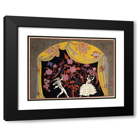 The Flamenco Black Modern Wood Framed Art Print with Double Matting by Barbier, Georges