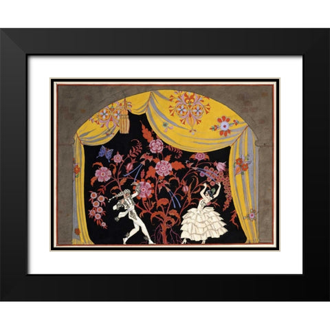The Flamenco Black Modern Wood Framed Art Print with Double Matting by Barbier, Georges
