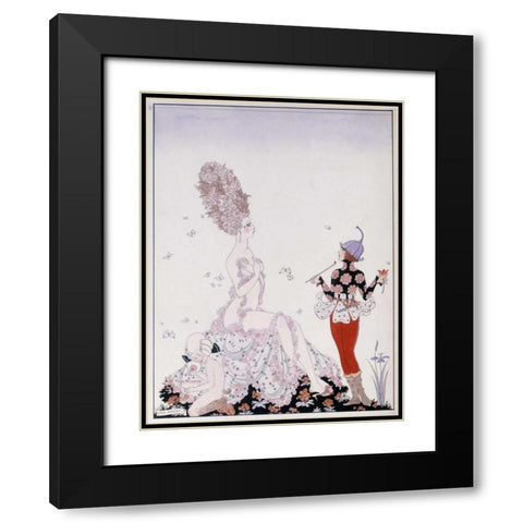 Mother Nature Black Modern Wood Framed Art Print with Double Matting by Barbier, Georges