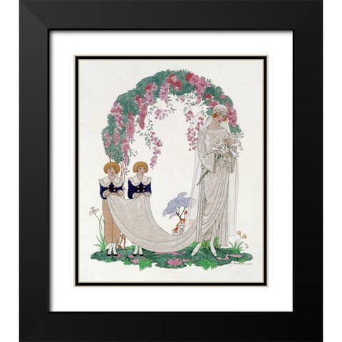 The Bride Black Modern Wood Framed Art Print with Double Matting by Barbier, Georges
