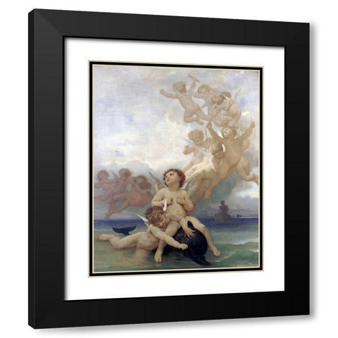 The Birth of Venus Black Modern Wood Framed Art Print with Double Matting by Bouguereau, William-Adolphe