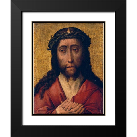 Christ, The Man of Sorrows Black Modern Wood Framed Art Print with Double Matting by Bouts, Aelbrecht