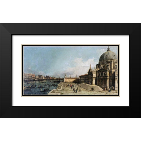 The Entrance To The Grand Canal, Venice Black Modern Wood Framed Art Print with Double Matting by Canal, Giovanni Antonio