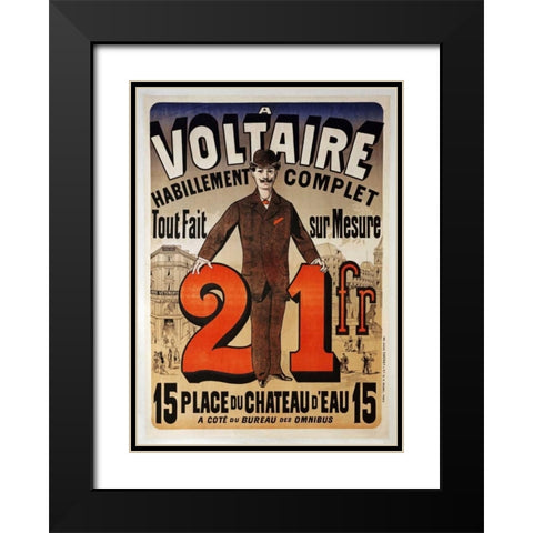 A Voltaire Black Modern Wood Framed Art Print with Double Matting by Cheret, Jules