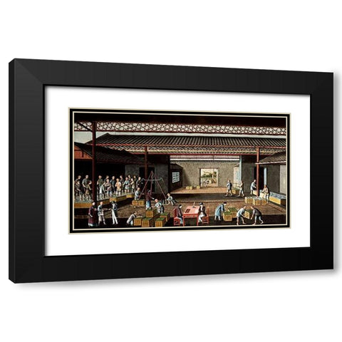 Various Stages In The Manufacture and Selling of Tea Black Modern Wood Framed Art Print with Double Matting by Chinese School