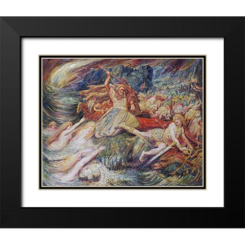 The Death of Siegfried Black Modern Wood Framed Art Print with Double Matting by Corneille, Henri Jule Charles