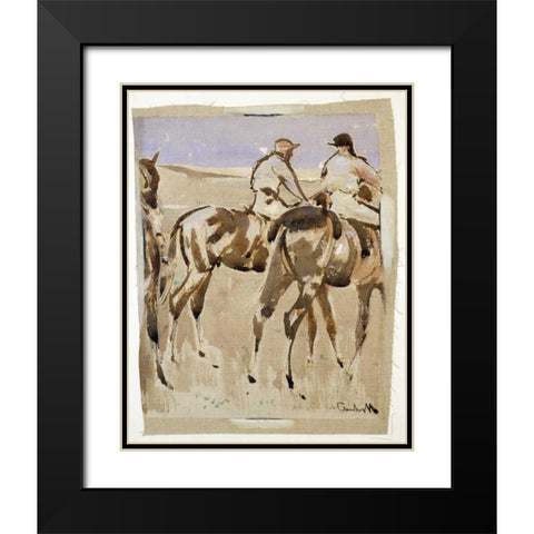 American Jockeys, Racehorses Black Modern Wood Framed Art Print with Double Matting by Crawhill, Joseph