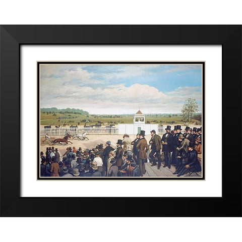 The Old Union Racehorse Black Modern Wood Framed Art Print with Double Matting by Cross, Henry