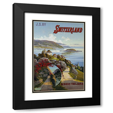 Switzerland Across The Jura Black Modern Wood Framed Art Print with Double Matting by D Alesi, Hugo