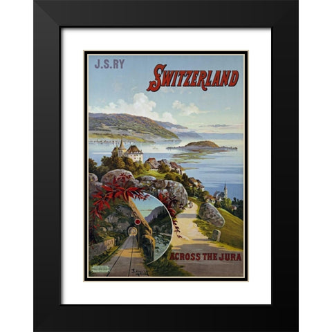 Switzerland Across The Jura Black Modern Wood Framed Art Print with Double Matting by D Alesi, Hugo