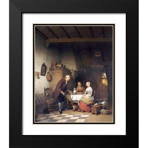 An Unwanted Suitor Black Modern Wood Framed Art Print with Double Matting by De Braekeleer, Ferdinand