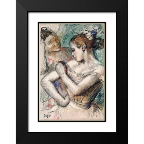 Danseuse Black Modern Wood Framed Art Print with Double Matting by Degas, Edgar