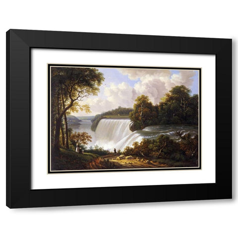 Niagara Falls Scene Black Modern Wood Framed Art Print with Double Matting by DeGrailly, Victor