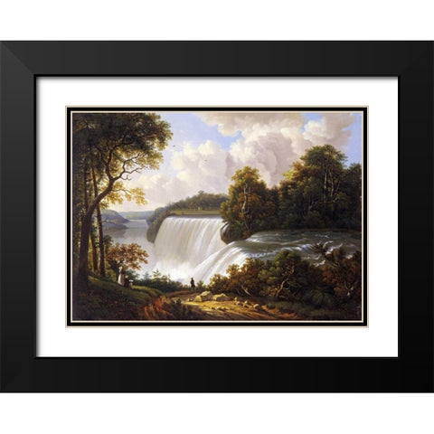 Niagara Falls Scene Black Modern Wood Framed Art Print with Double Matting by DeGrailly, Victor