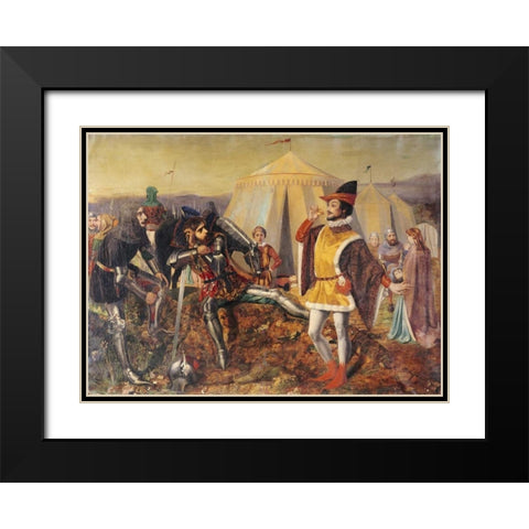 The Dauphin of France Black Modern Wood Framed Art Print with Double Matting by Deverell, Walter Howell