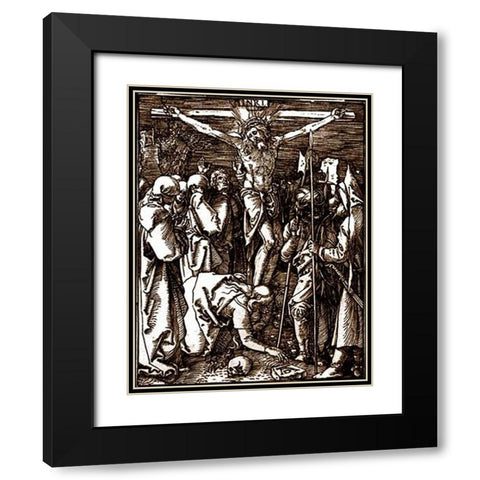 The Crucifixion Black Modern Wood Framed Art Print with Double Matting by Durer, Albrecht