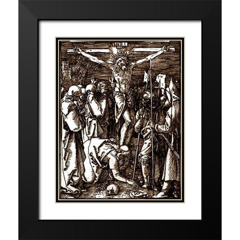 The Crucifixion Black Modern Wood Framed Art Print with Double Matting by Durer, Albrecht