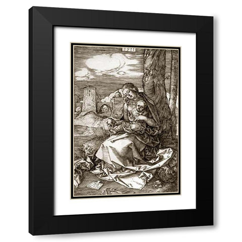 The Virgin and Child With The Pear Black Modern Wood Framed Art Print with Double Matting by Durer, Albrecht