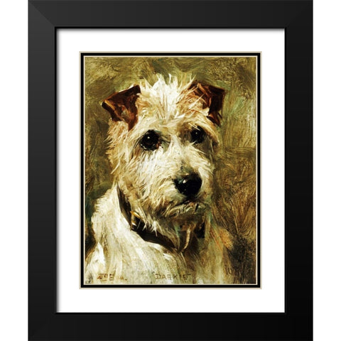 Portrait of a Terrier: Darkie Black Modern Wood Framed Art Print with Double Matting by Emms, John